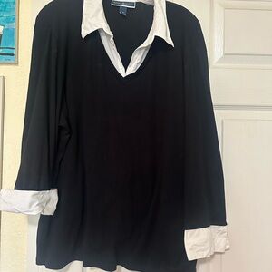 Karen Scott Black and White Blouse
